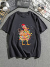 Hilarious Christmas Rooster Pattern Tee: The Perfect Summer Plus Size Top for Men