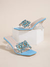 Glamorous Rhinestone Clear Sculptural Heeled Sandals: The Perfect PVC Mule Sandals for Women