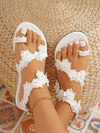 Chic Appliques Thong Sandals: Stylish Summer Flats for Women