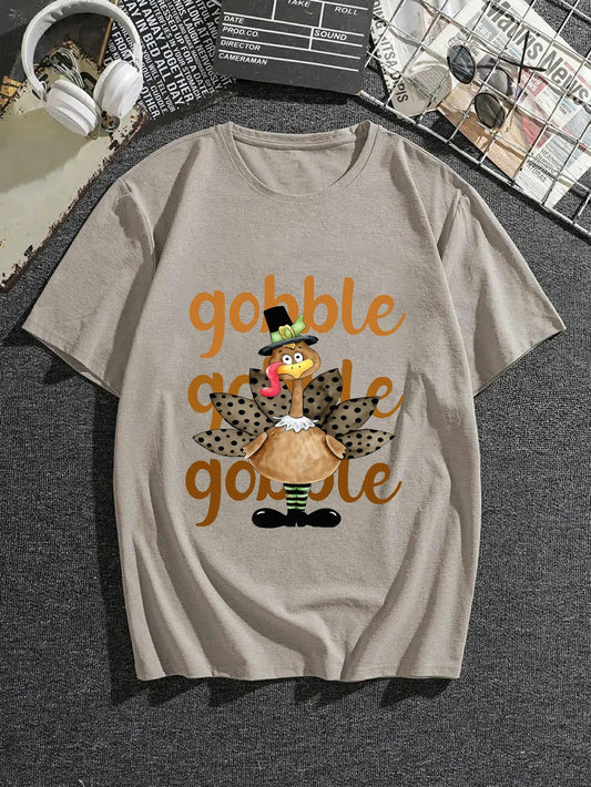 Introducing the Plus Size Gobble T-Shirt - a stylish and comfortable addition to your summer wardrobe. Designed for the modern man, this tee features a trendy graphic print and a loose, oversized fit for ultimate comfort. Made from high-quality materials, it's perfect for everyday wear.