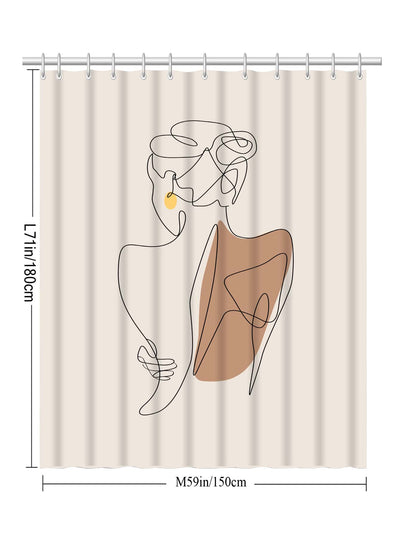 Modern Figure Graphic Shower Curtain: Enhance Your Bathroom Decor