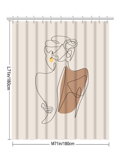 Modern Figure Graphic Shower Curtain: Enhance Your Bathroom Decor