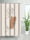 Modern Figure Graphic Shower Curtain: Enhance Your Bathroom Decor