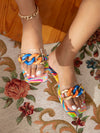 Chain Accented Clear Strap Slide Sandals: The Fashionable Summer Must-Have!