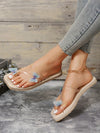 Glamorous Rhinestone Butterfly Flat Sandals for Your Vacation Getaway