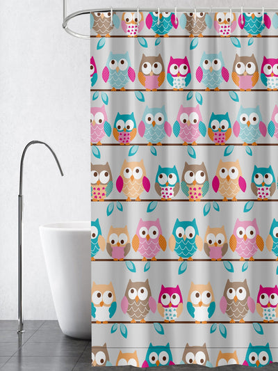 Wise and Waterproof: Owl Pattern Shower Curtain