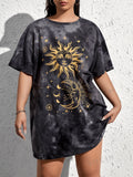 Add some magic to your wardrobe with our Sun & Moon tie-dye dress from our plus size collection. Made with high-quality fabric and expertly crafted, this dress offers both style and comfort for all body types. Stand out in unique and vibrant tie-dye patterns while embracing your curves.