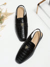 Square Head Metal Buckle Backless Loafers: Fashionably Flat