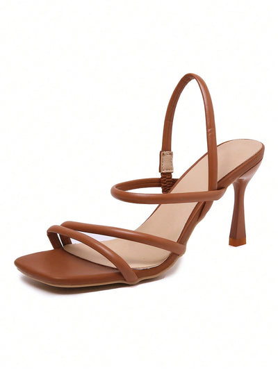 Chic and Stylish Bowknot Detail High Heeled Sandals for Summer in Apricot