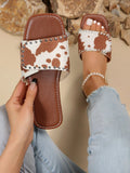 Introducing our newest addition to the collection - Velvet Cow Pattern Studded Flat <a href=