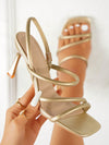 Chic and Stylish Bowknot Detail High Heeled Sandals for Summer in Apricot