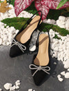 Sparkling Rhinestone Butterfly Knot Low Heel Shoes for Stylish Women