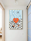 Vintage Vibes Canvas Art: Abstract Retro Pattern for Living Room Decor
