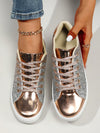 Sequin Dreams: Lace-up Front Skate Shoes for Fashionable Sporty Outings