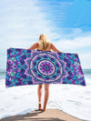 Vibrant Mandala Pattern Microfiber Beach Towel - Ideal for Summer Swimming and Diving