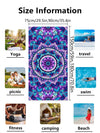 Vibrant Mandala Pattern Microfiber Beach Towel - Ideal for Summer Swimming and Diving
