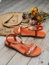 Summer Chic: Woven Flat Sandals with Anti-Slip Sole and Open Toe Design