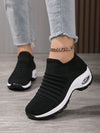 Comfort and Style: Women's Breathable Knit Chunky Sneakers with Air Cushion Technology