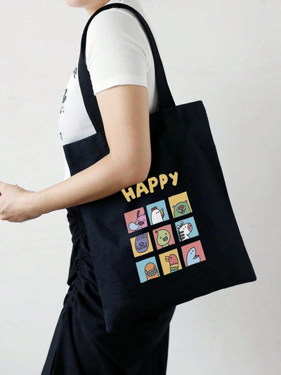 Whimsical Wonder: Large Capacity Cartoon Shopper Bag