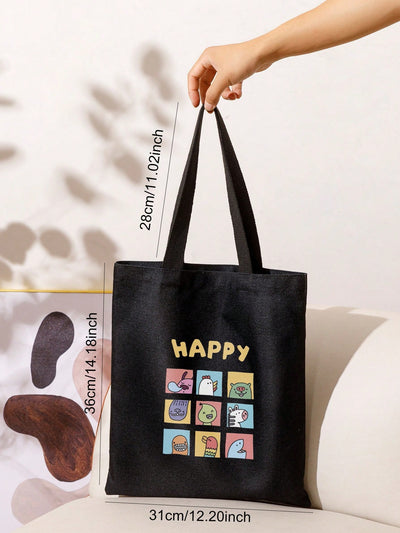 Whimsical Wonder: Large Capacity Cartoon Shopper Bag