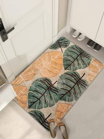 Enhance Your Entrance with the Leaf Pattern Anti-Slip Door Mat - A Perfect Blend of Style and Functionality