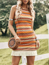 Boho Chic: Chevron Print Fringe Hem Dress for Spring Concerts