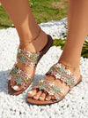 Vacation Vibes: Women's Floral Applique Slide Sandals for Summer Adventures