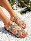 Vacation Vibes: Women's Floral Applique Slide Sandals for Summer Adventures