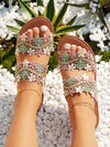 Vacation Vibes: Women's Floral Applique Slide Sandals for Summer Adventures