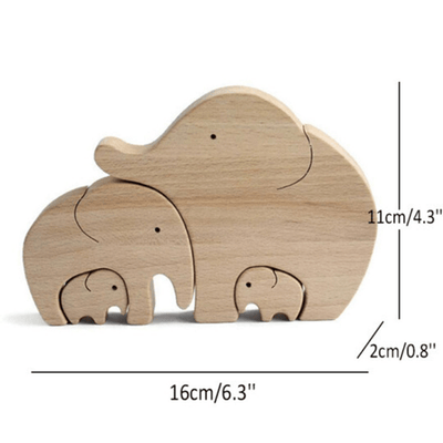 Adorable Handmade Wooden Elephant Statue: Perfect for Furniture Décor and Expressing Love as a Gift for Parents and Children