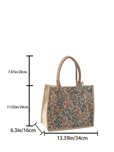 Floral Charm: Explore the Medium Square Bag with Double Handles