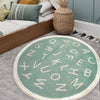 Cozy Nordic Round Cartoon Carpet: Adorable Letters, Simple Design, Plush Rugs for Bedroom, Living Room, and Coffee Table