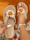 Comfortable and Stylish: Women's Shoes Flower Decor Flip Flops for Your Next Vacation