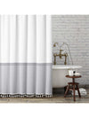 Chic Modern Farmhouse Fabric Shower Curtain with Tassels - Waterproof and Washable for Stylish Bathroom Decor