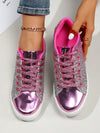 Sequin Dreams: Lace-up Front Skate Shoes for Fashionable Sporty Outings