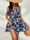 Tropical Bliss: Off-Shoulder Spaghetti Strap Dress for Summer Vacation and Beach Date Nights