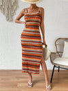 Geo-Printed Slim Fit Slip Long Dress: Your Perfect Summer Beach Companion