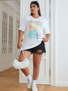Rev up your style with Plus Car Letter Graphic Drop Shoulder Tee