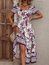 Sunshine Blooms: Floral Print Ruffle Hem Dress