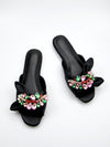 Sparkling Glamour: Women's Rhinestone Bow Slippers for Outdoor Chic