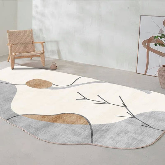 Creative Simplicity Shaggy Fluffy Plush Carpet for Living Room, Bedroom, and Nursery - Non-Slip and Anti-Curling Innovative Design