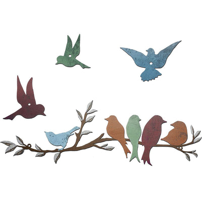 Graceful Moments: Metal Art Bird Wall - Elegant Birds on the Branch Wall Décor with Leaves - Artistic and Lifelike Metal Sculpture - A Timeless Silhouette for Your Space - Perfect for Holiday, Birthday, and Party Decorations