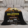 Halloween Poster Style Print Blanket: Stay Cozy and Spooktacular with this Multi-Purpose, Flannel Throw Blanket Perfect for Any Occasion