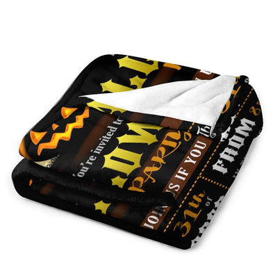 Halloween Poster Style Print Blanket: Stay Cozy and Spooktacular with this Multi-Purpose, Flannel Throw Blanket Perfect for Any Occasion