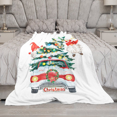 Cozy up with the Festive Christmas Tree Car Print Blanket - Your Multi-Purpose Blanket for All Seasons!