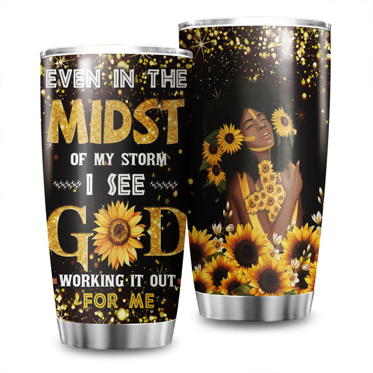 This 20oz Women's Sunflower Stainless Steel Tumbler is the perfect gift for any occasion. The premium double-wall vacuum insulation will keep your drinks hot for up to 6 hours and cold for up to 24, making sure you stay refreshed throughout the day. Get yours now and experience the power of stainless steel!