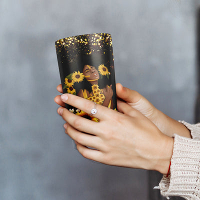 20oz Women's Sunflower Stainless Steel Tumbler - Keeps Drinks Hot & Cold - The Perfect Gift for Any Occasion