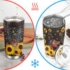 20oz Black Woman and Sunflower Print Stainless Steel Tumbler - Keep Your Drinks Hot or Cold for Hours!