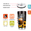 20oz Black Woman and Sunflower Print Stainless Steel Tumbler - Keep Your Drinks Hot or Cold for Hours!