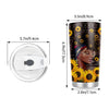 20oz Black Woman and Sunflower Print Stainless Steel Tumbler - Keep Your Drinks Hot or Cold for Hours!